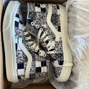 Floral patchwork high-top Vans